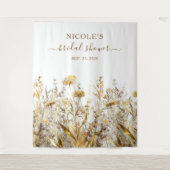 Goldene Wildblumen fallen Brautparty Hintergrund Wandteppich (Vorderseite)