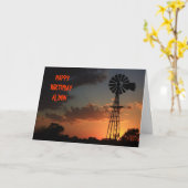GOLDENE WINDMÜHLEN-SILHOUETTE-GEBURTSTAG Karte (Gelbe Blume)