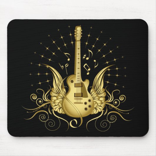 Goldene Winged Gitarre Mousepad (Vorne)