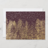 Goldene Winterschnee-Bordeaux-Probe Einladung (Rückseite)