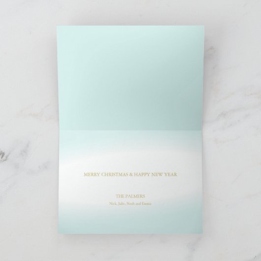 Goldene Winterschneeflocken Foto Feiertagskarte (Innenseite)