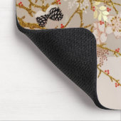 Goldene Winterschneevögel Weihnachten Mousepad (Ecke)