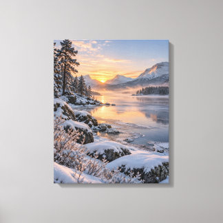 Goldene Winterschweigen Leinwanddruck