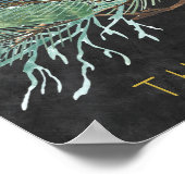 Goldene Winterskriptkarten und Hochzeitszeichen Poster (Ecke)