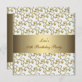 Goldene Wirbel 50. Geburtstagsparty Einladung (Vorne/Hinten)