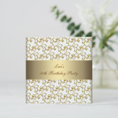 Goldene Wirbel 50. Geburtstagsparty Einladung (Stehend Vorderseite)