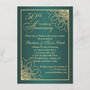 Goldene Wirbel 50. Hochzeitstag Einladung