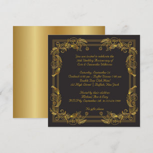 Goldene Wirbel 50. Hochzeitstag Party Einladung