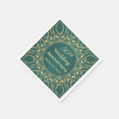 Goldene Wirbel 50. Hochzeitstag Serviette (Ecke)