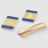 Goldene Wirbel auf dem königsblauen Hochzeitsprogr Fächer (Non-assembled)