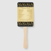 Goldene Wirbel auf dem Programm für Schwarze Hochz Fächer (Rückseite)