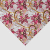 Goldene Wirbel Burgundy Pink Weihnachten Poinsetti Seidenpapier (Detail)