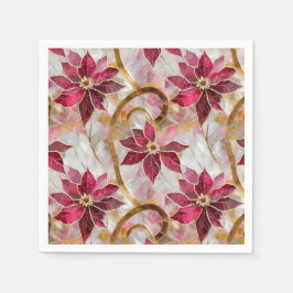 Goldene Wirbel Burgundy Pink Weihnachten Poinsetti Serviette