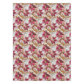 Goldene Wirbel Burgundy Pink Weihnachten Poinsetti Tischdecke (Vorderseite)