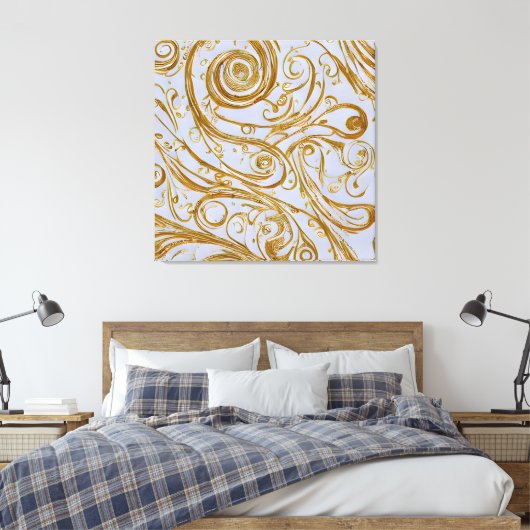 Goldene Wirbel: Elegance ungefurcht Leinwanddruck (Insitu (Schlafzimmer))