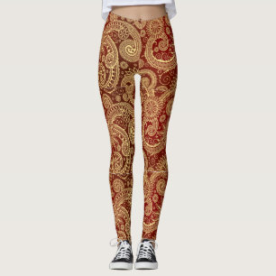 Goldene Wirbel-Leggings Leggings