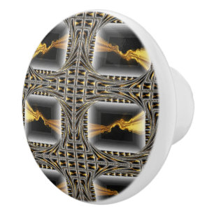 Goldene Wirbel-Schwarze Luxus-Monochrom-Hardware-K Keramikknauf