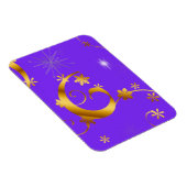Goldene Wirbel und Sterne Lila Weihnachten Magnet (Rechte Seite)