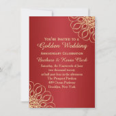 Goldene Wirbel zum 50. Jahrestag Einladung (Rückseite)