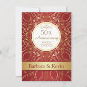 Goldene Wirbel zum 50. Jahrestag Einladung (Vorderseite)