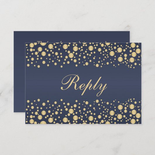 Goldene Wirkung Konfetti auf blaue UAWG Einladung (Vorne/Hinten)