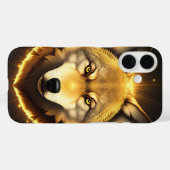 Goldene Wolf-Illustration im strahlenden Licht Case-Mate iPhone Hülle (Rückseite (Horizontal))