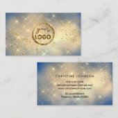 goldene Wolke Ihr Logo auf blau Visitenkarte (Vorne/Hinten)