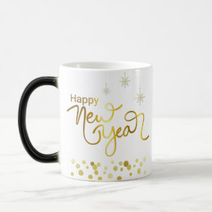 Goldene Worte glücklich neues Jahr moderne Coffee Verwandlungstasse