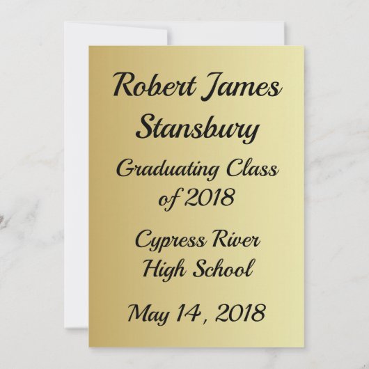 Goldene Wünsche und Ratschläge für das Abitur Einladung (Rückseite)