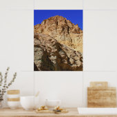 Goldene Wüstenklippe unter blauem Himmel Poster (Küche)