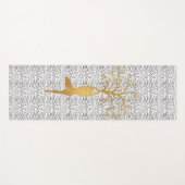 Goldene Yoga-Pose Silhouette mit Baum Yogamatte (Vorderseite (Horizontal))