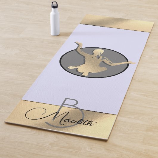Goldene Yogi-Silhouette Yogamatte (Beispiel)