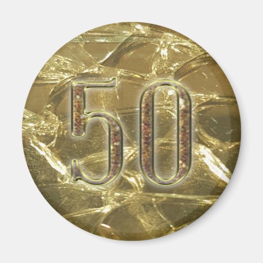 Goldene Zahl 50 goldene Lichter 50 Jahre Magnet (Vorne)