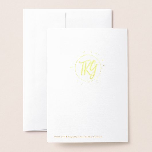 Goldene Zebra mit dem Mond Folienkarte (Rückseite mit Umschlag)