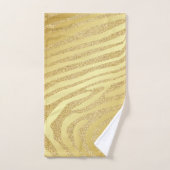 Goldene Zebra-Skin-Streifen auf Gold-Glitzer Badhandtuch Set (Handtuch)