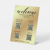 Goldene Zeremonie und Sitzplakette und Bar Menü qr Sockelschild (Vorderseite)