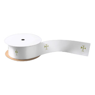 Goldene zerstörte byzantinische Kreuz Satinband