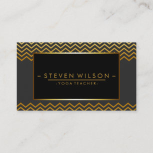 Goldene Zickzack Yoga-Holistische Massage Visitenkarte