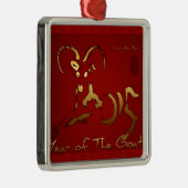 Goldene Ziege 2015 - Neujahr in China und Vietnam Silbernes Ornament (Rechts)