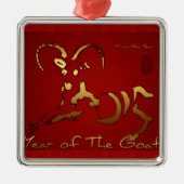 Goldene Ziege 2015 - Neujahr in China und Vietnam Silbernes Ornament (Vorne)
