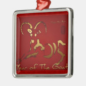Goldene Ziege 2015 - Neujahr in China und Vietnam Silbernes Ornament (Links)