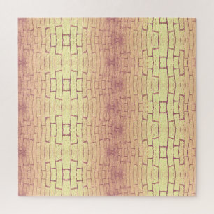 Goldene Ziegelwand – Symmetrisches architektonisch Puzzle