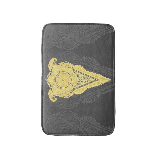 Goldene Zierflame Badematte (Vorderseite Vertikal)