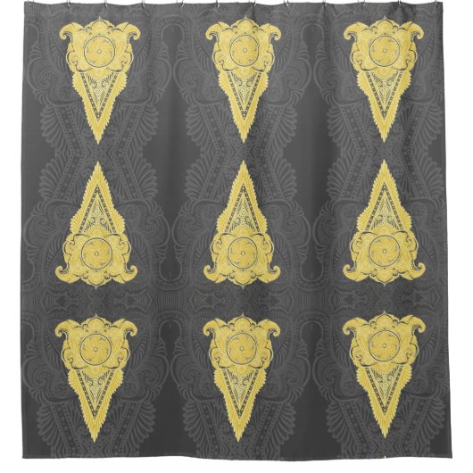 Goldene Zierflame Duschvorhang (Vorderseite)