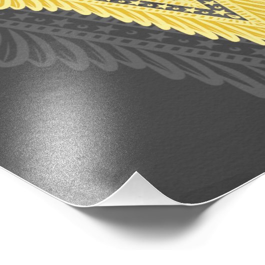 Goldene Zierflame Fotodruck (Ecke)