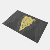Goldene Zierflame Fußmatte (Schrägansicht)