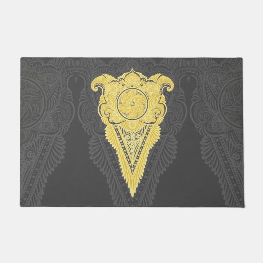 Goldene Zierflame Fußmatte (Vorderseite)