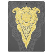 Goldene Zierflame Klemmbrett (Rückseite)