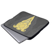 Goldene Zierflame Laptopschutzhülle (Vorne Knopf)