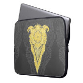 Goldene Zierflame Laptopschutzhülle (Vorderseite Links)